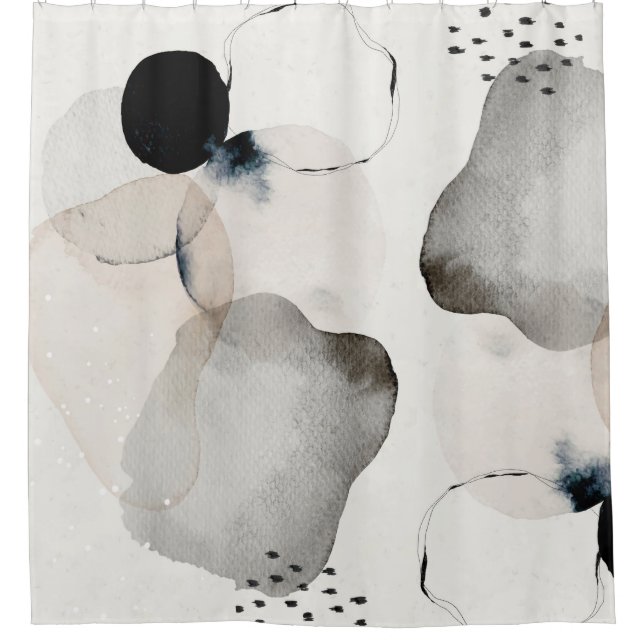 Rideaux De Douche Formes d'aquarelle Abstraites (Devant)