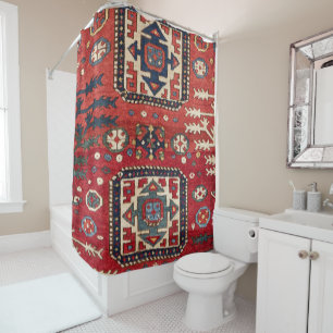 Rideaux De Douche Formes géométriques rouges et perses vives