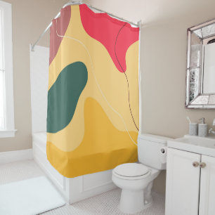 Rideaux De Douche Formes organiques colorées abstrait arrière - plan