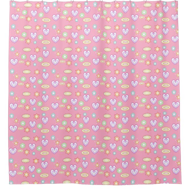 Rideaux De Douche Formes rose clair (Devant)