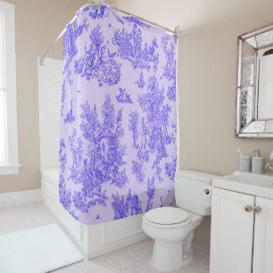 Rideaux De Douche Française toile de jouy bleu et blanc élégant
