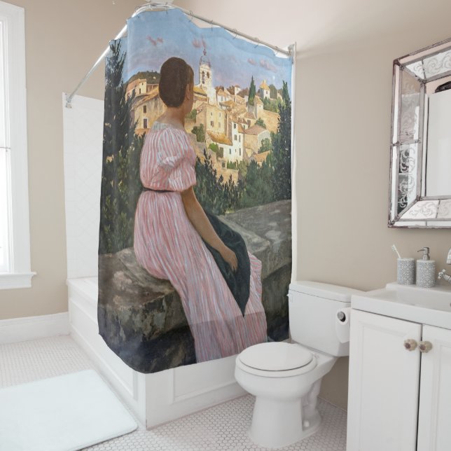 Rideaux De Douche Frederic Bazille - La robe rose (En situation)