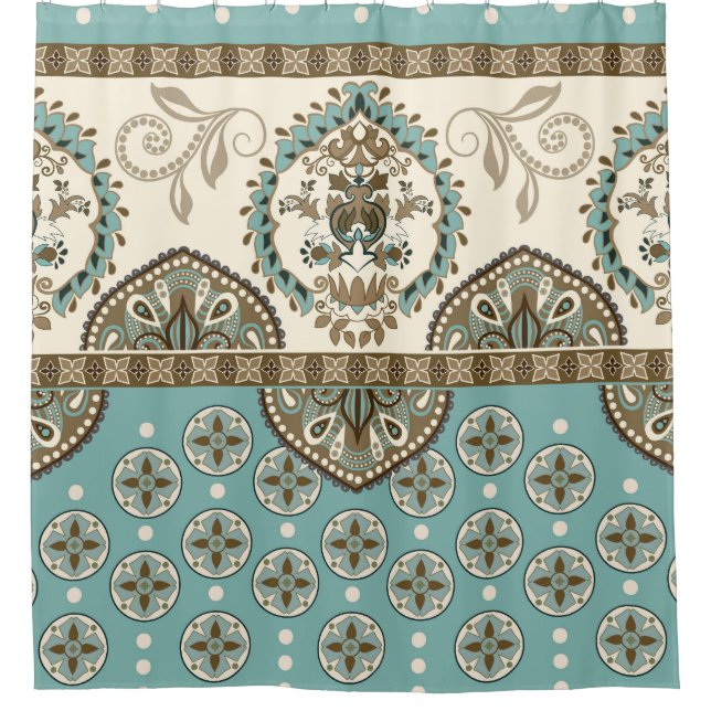 Rideaux De Douche Frontière décorative de style marocain (Devant)