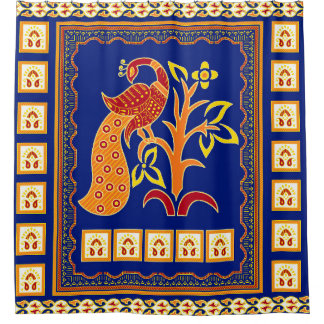 Rideaux De Douche Frontière indienne traditionnelle sans couture ave