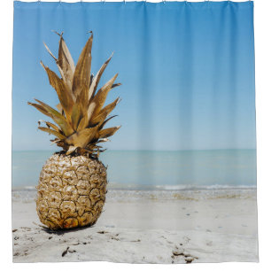 Rideaux De Douche fruit Brown d'ananas en bord de mer