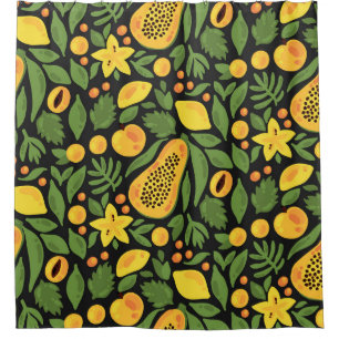 Rideaux De Douche Fruits exotiques : Coloré été sans joint