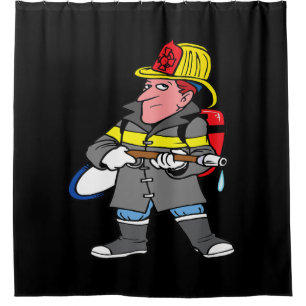 Rideaux De Douche Futur Pompier Hose Veste et Secourt casque