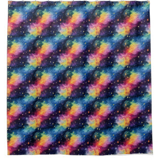 Rideaux De Douche Galaxie colorée avec étoiles et spirales