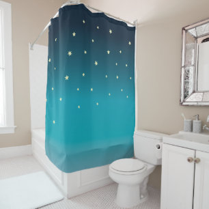 Rideaux De Douche Galaxie des étoiles bleues OMBRE