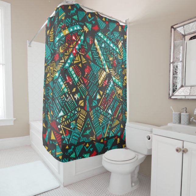 Rideaux De Douche Garde de Lion| Motif africain (En situation)