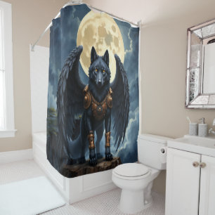 Rideaux De Douche Gardien de la Lune – Le Loup à l'Aile Noire