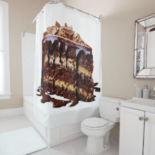 Rideaux De Douche Gâteau au chocolat multi-couches indulgent de Slip