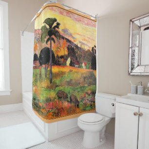 Rideaux De Douche Gauguin - Viens ici, Route dans Tahiti Douche ride