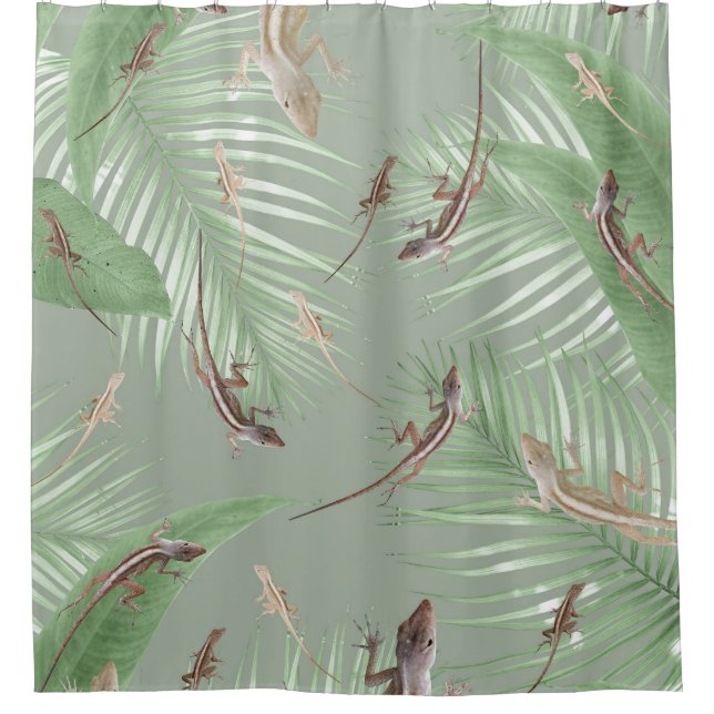 Rideaux De Douche Gecko Jungle Dream #2 #décoration #art (Devant)
