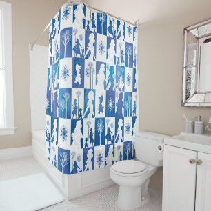 Rideaux De Douche Gelée 2 : Anna, Elsa et Olaf Winter Tile Motif