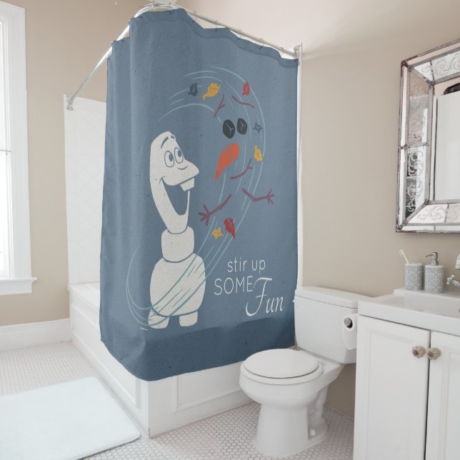 Rideaux De Douche Gelée 2 : Olaf Et Le Vent (En situation)