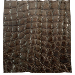 Rideaux De Douche Genine brown alligator leather, close up to show