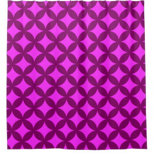 Rideaux De Douche Géocercles rose et violet brillants Conception Mot