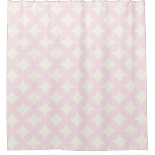 Rideaux De Douche Géocercles rose pâle et crème Design Motif