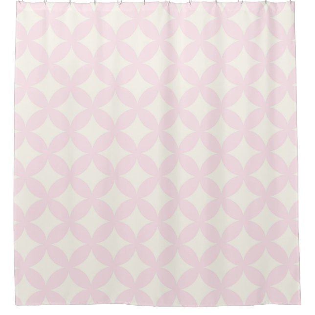 Rideaux De Douche Géocercles rose pâle et crème Design Motif (Devant)