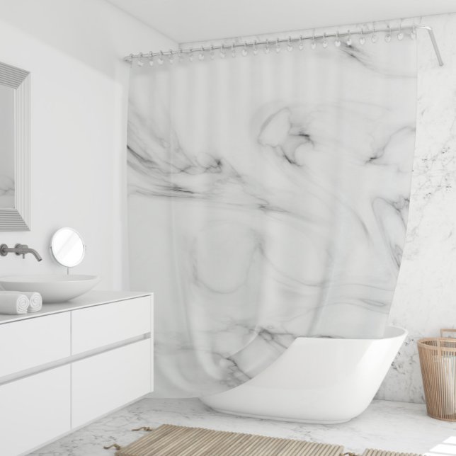 Rideaux De Douche Géode gris et Marbre blanc (Créateur téléchargé)