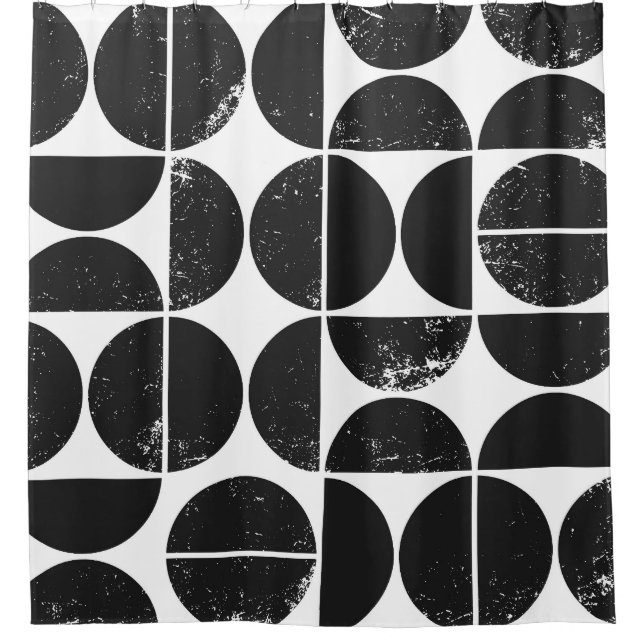 Rideaux De Douche Géométrique minimaliste : Semicules scandinaves. (Devant)