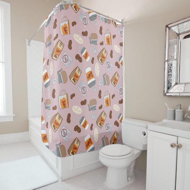 Rideaux De Douche Gilmore Girls | Luke's Diner Coffee Motif (En situation)