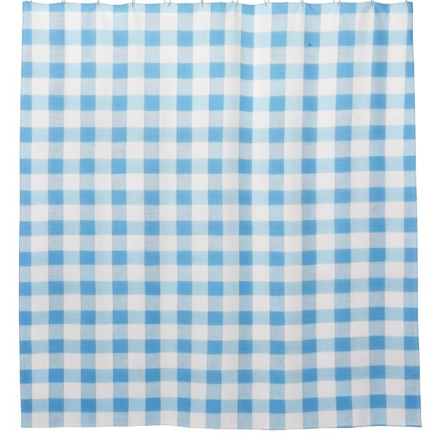 Rideaux De Douche Gingham Bleu Bébé (Devant)