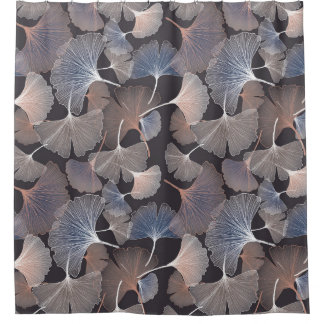 Rideaux De Douche Ginkgo feuilles : élégant motif naturel.