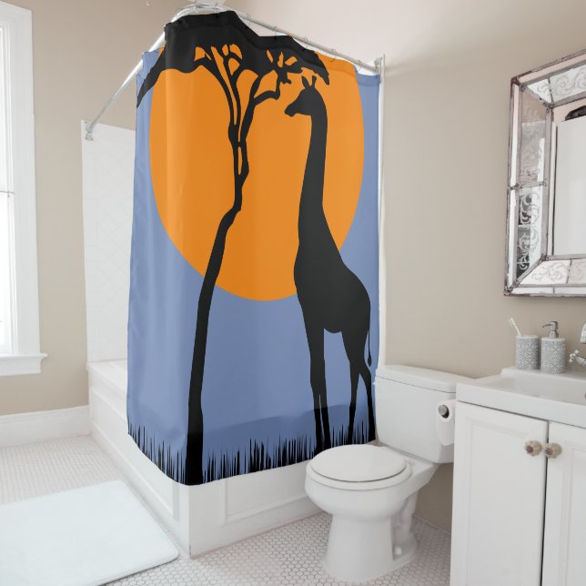 Rideaux De Douche Girafe (En situation)