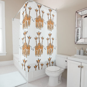 Rideaux De Douche Giraffes Bébé mignonnes, animaux de safari Douche