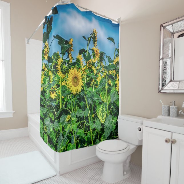 Rideaux De Douche Gisement de tournesol (En situation)