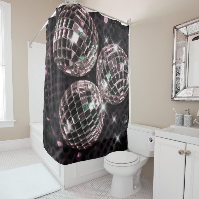 Rideaux De Douche Glam à balles disco #8 #retro #wall #art (En situation)