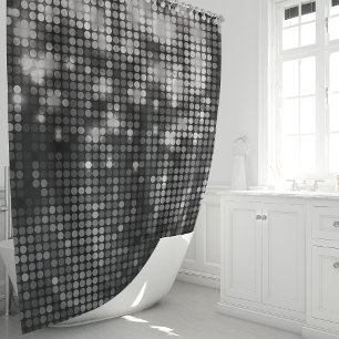 Rideaux De Douche Glam à étincelles de Parties scintillant d'argent