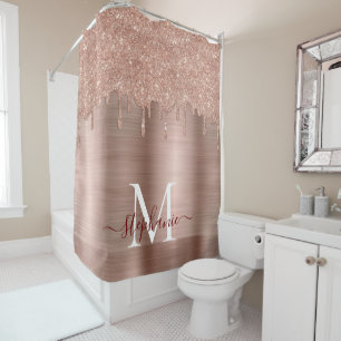 Rideaux De Douche Glam Rose Gold Parties scintillant Drift Élégant M