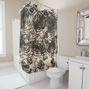 Rideaux De Douche Glamor Rose Bronze Or Rustique Floral Glam