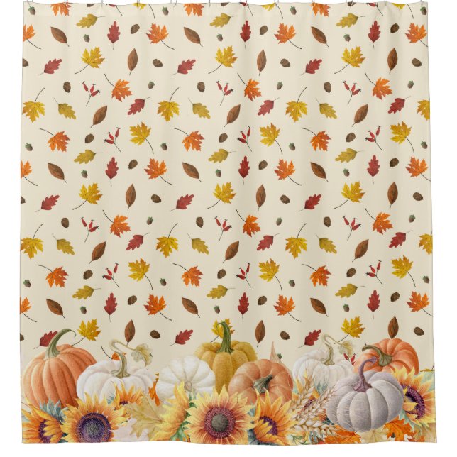Rideaux De Douche Glorieux automne Citrouille tournesol (Devant)