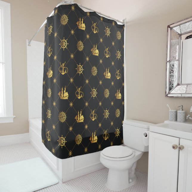 Rideaux De Douche Gold Vintage (En situation)