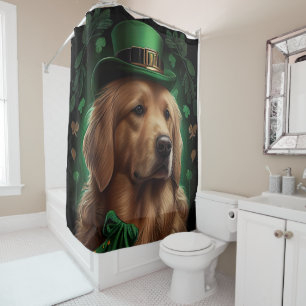 Rideaux De Douche Golden Retriever Dog in St. Patrick's Day