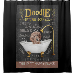 Rideaux De Douche Goldendoodle Dog Natural Bath Soap Company Canvas