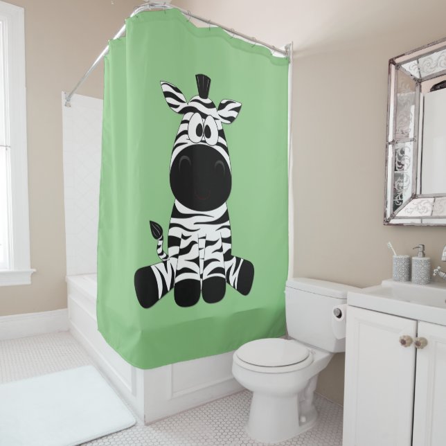 Rideaux De Douche Goofy Zebra Green (En situation)