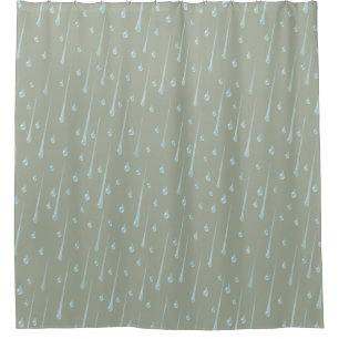Rideaux De Douche Gouttes de pluie qui tombent Joli jour de pluie Ve