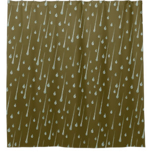 Rideaux De Douche Gouttes de pluie qui tombent Journée pluvieuse mig