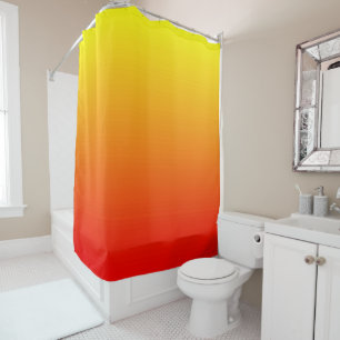 Rideaux De Douche Gradient rouge, orange et jaune d'aquarelle