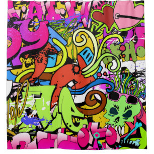 Rideaux De Douche Graffiti Art : Hip-Hop Style Arrière - plan