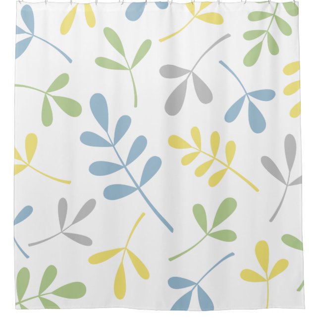 Rideaux De Douche Grand blanc jaune gris assorti de vert bleu de (Devant)