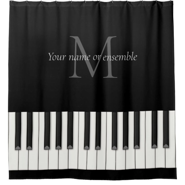 Rideaux De Douche Grand clavier de piano Monogramme (Devant)