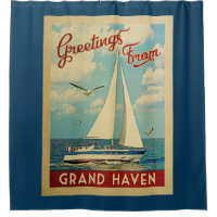 Grand Haven Sailboat Vintage voyage Michigan