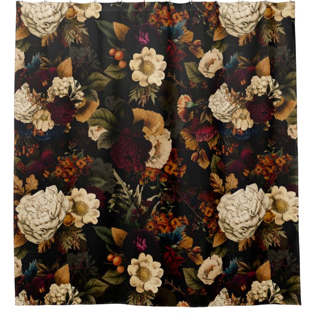 Rideaux De Douche Grand Maximalisme millénaire Moody Florals (Devant)