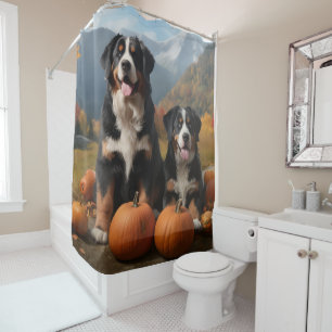 Rideaux De Douche Grand Suisse Montagne Pup Automne Citrouille de pl